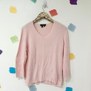 XL Lauren Ralph Lauren Pink Lightweight Cable Sweater